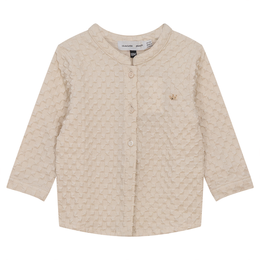 Puff Textured Woven Shirt Cream
