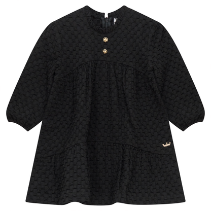 Puff Textured Woven Dress Black
