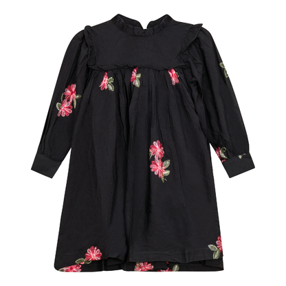 Woven Embroidered Dress Black