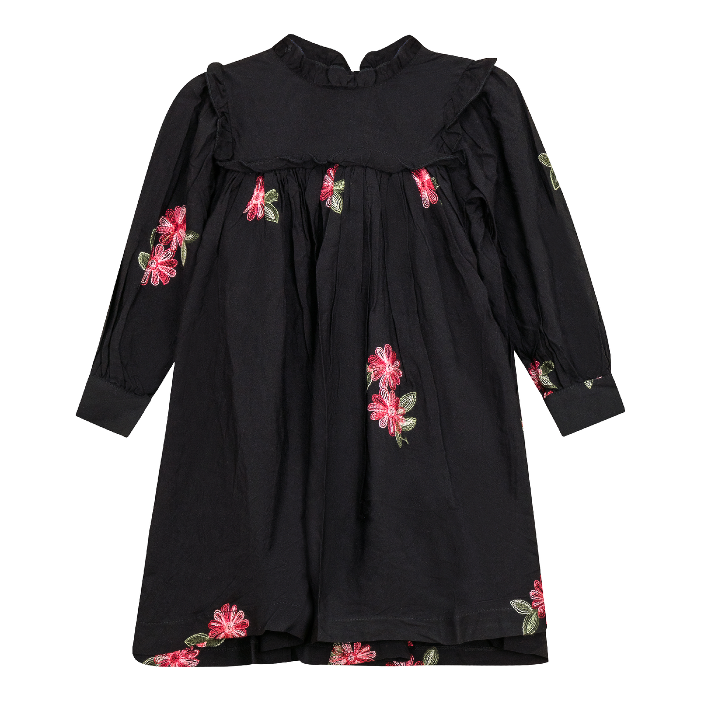Woven Embroidered Dress Black