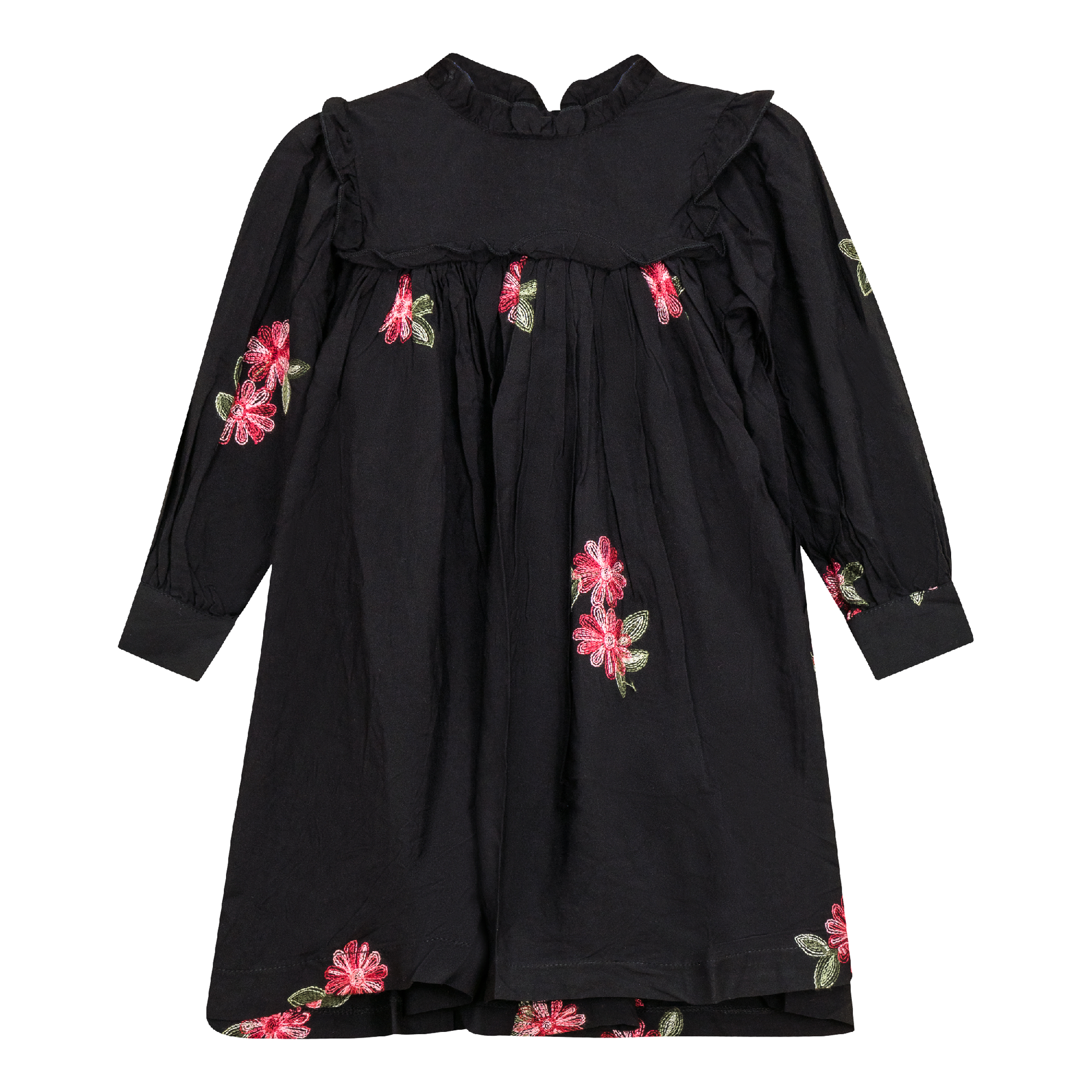 Woven Embroidered Dress Black
