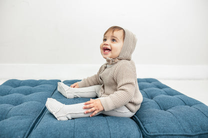 Waffle Knit Cardigan and Hat