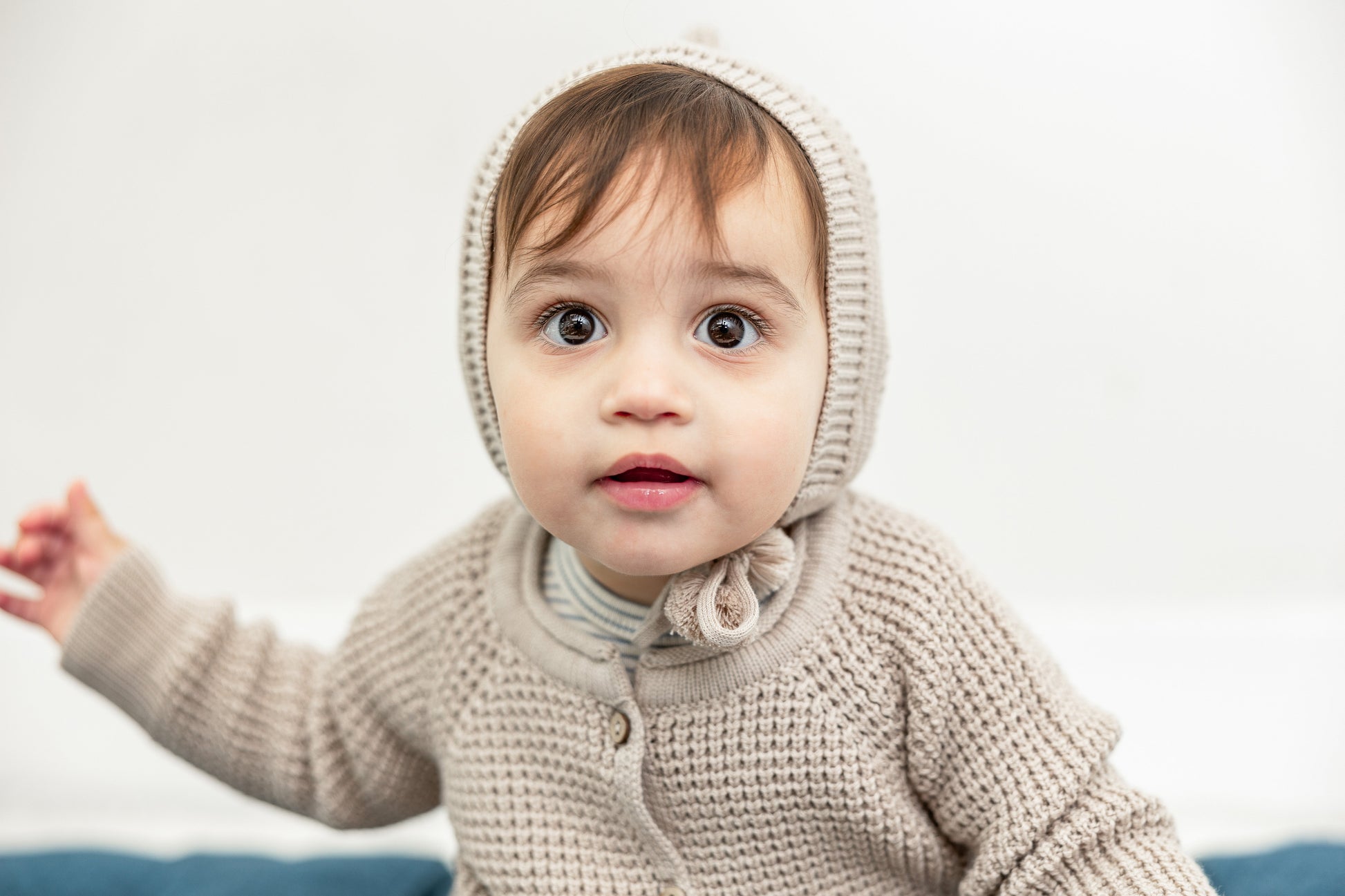 Waffle Knit Cardigan and Hat
