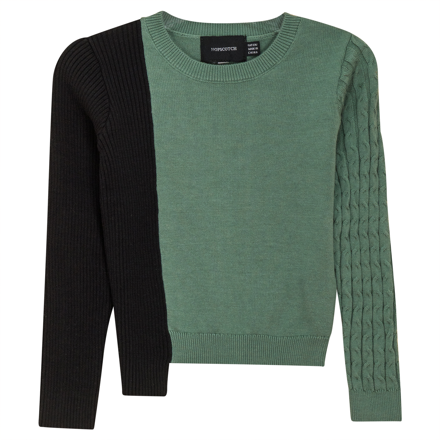 Cable Knit Sweater Sage Black