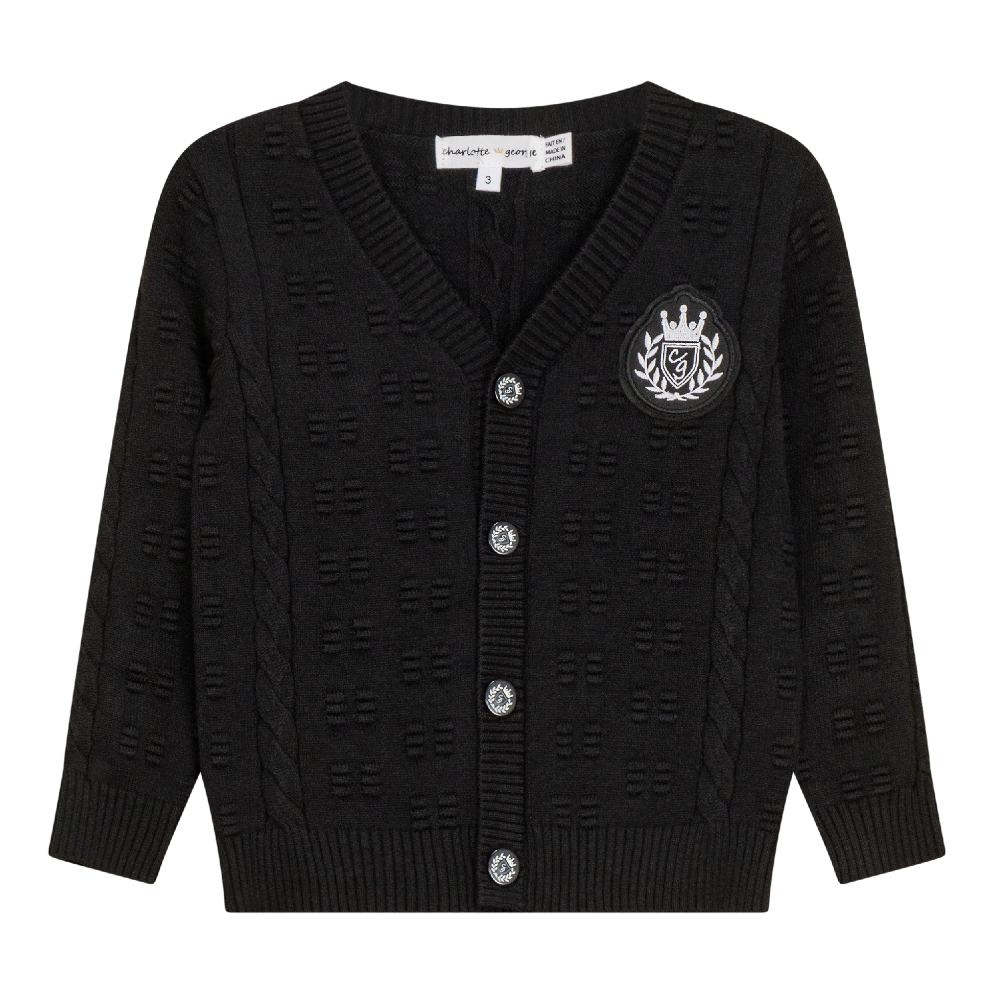 Cable Knit Cardigan Black