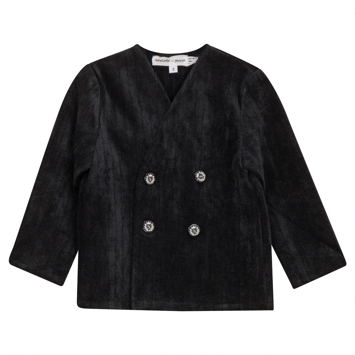 Striped Velour Jacket Black