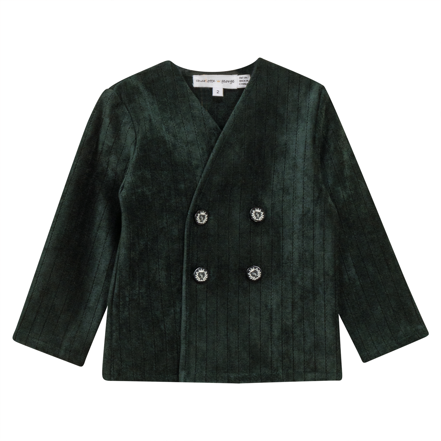 Striped Velour Jacket Forest Green