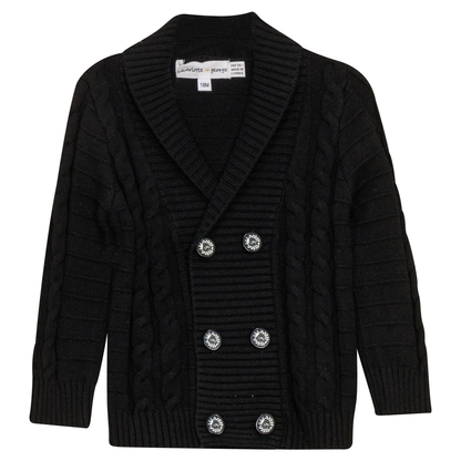 Textured Knit Cardigan Black