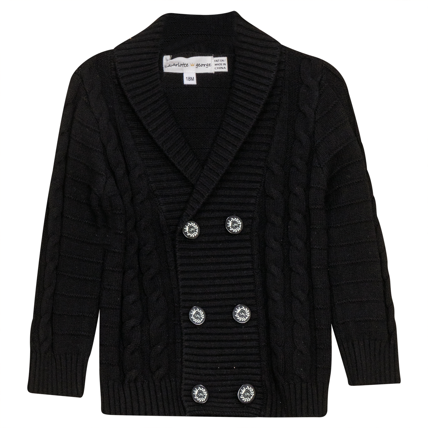 Textured Knit Cardigan Black