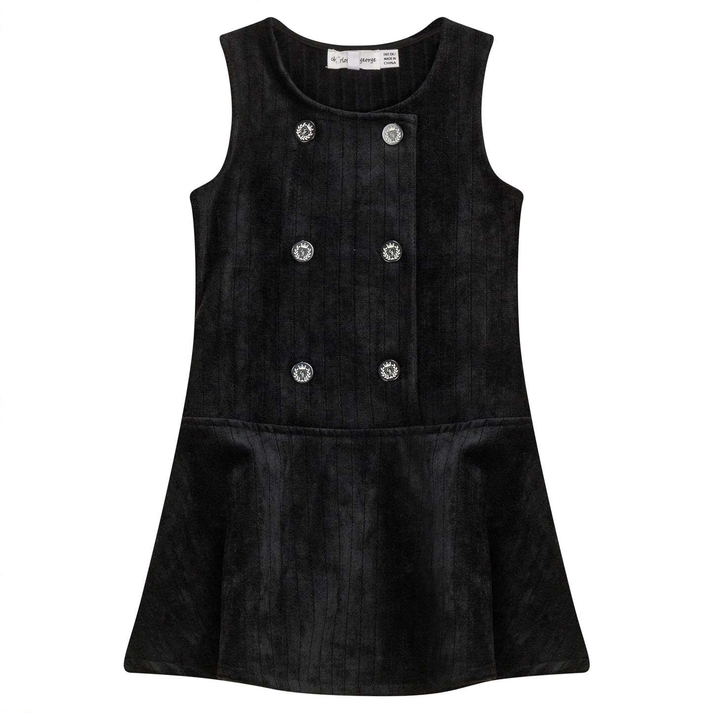 Striped Velour Jumper Black