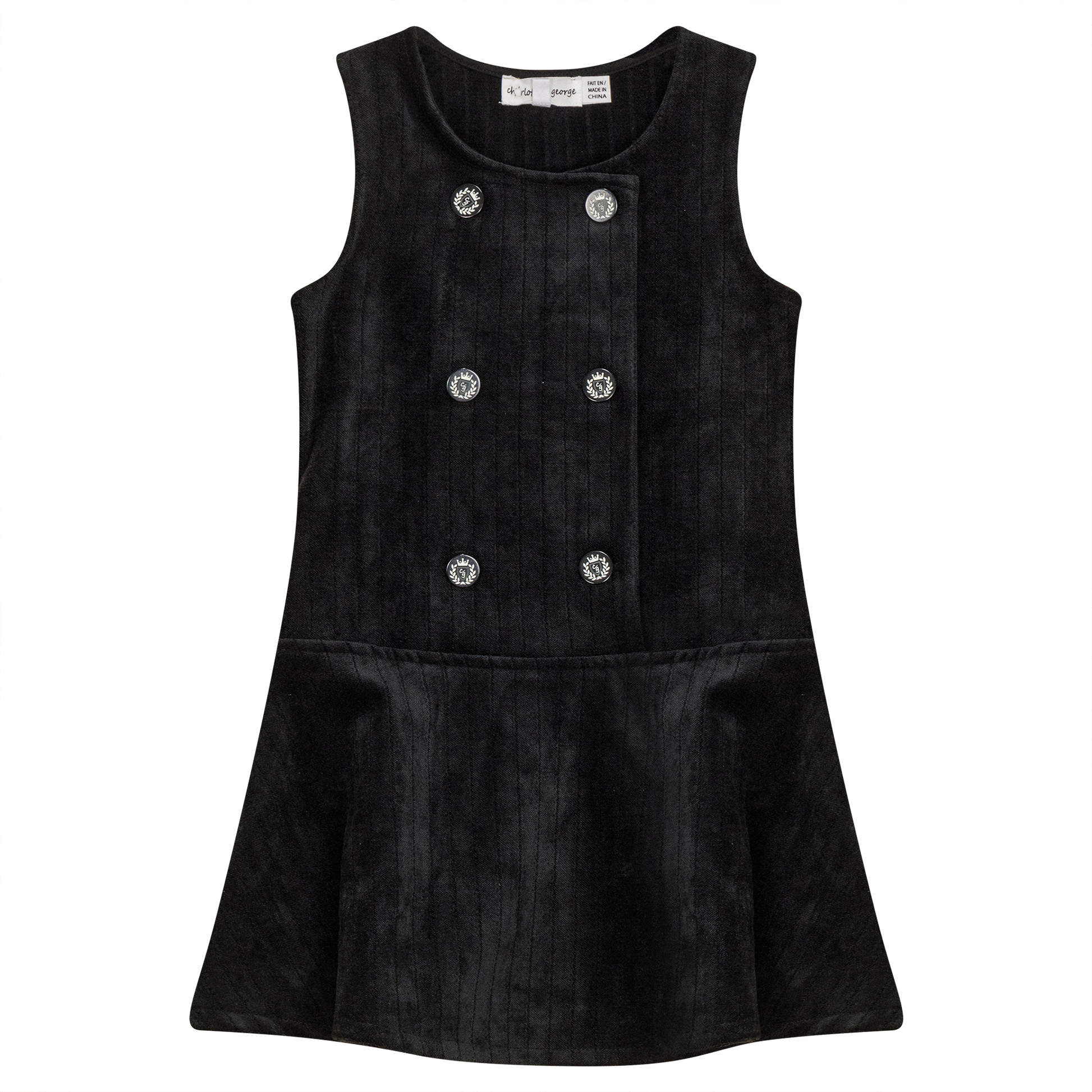 Striped Velour Jumper Black