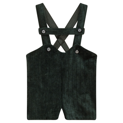 Stripe Velour Overall Forest Green