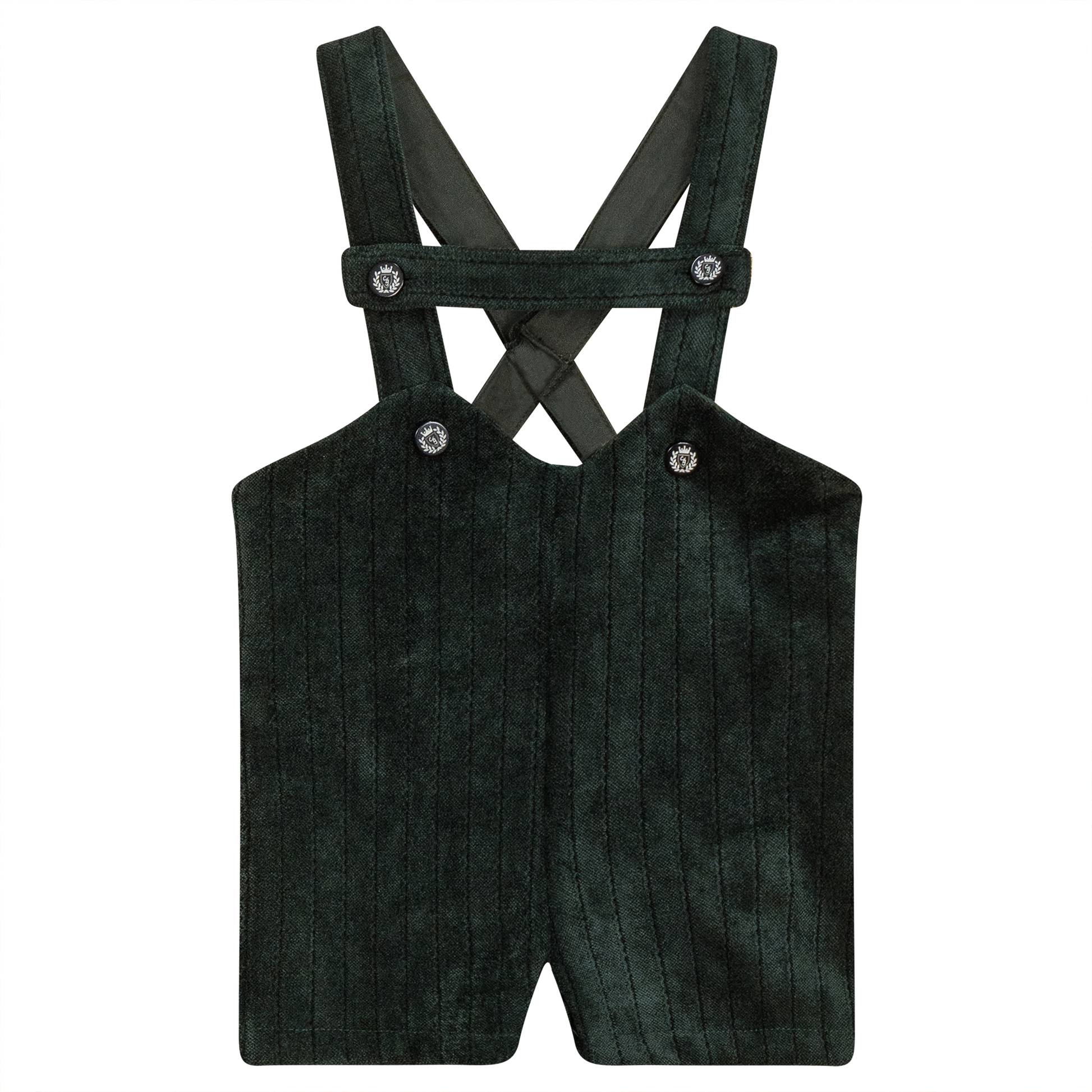 Stripe Velour Overall Forest Green