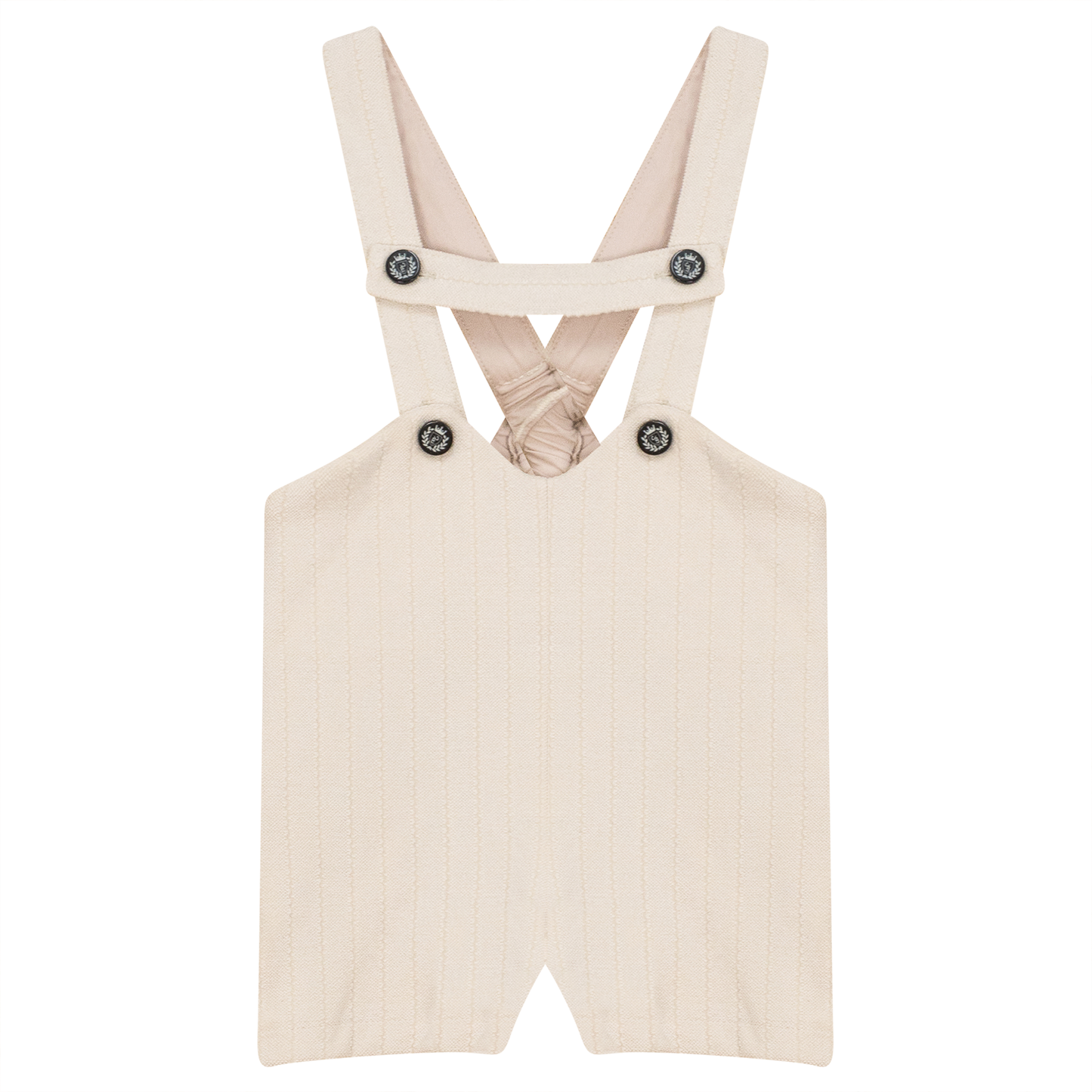 Stripe Velour Overall Off White