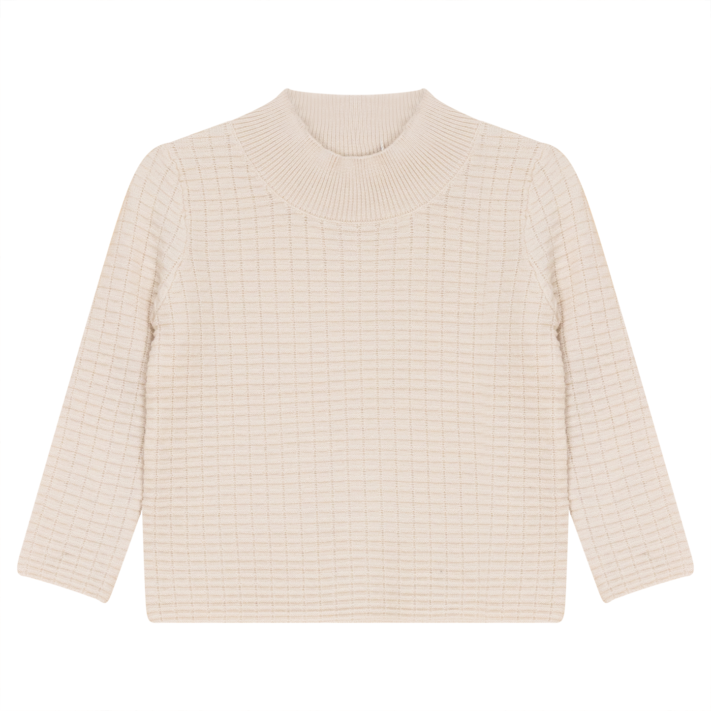Mock Neck Knitted Top Off White