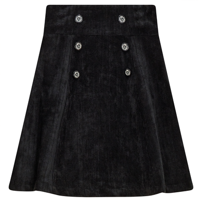 Stripe Velour Skirt Black