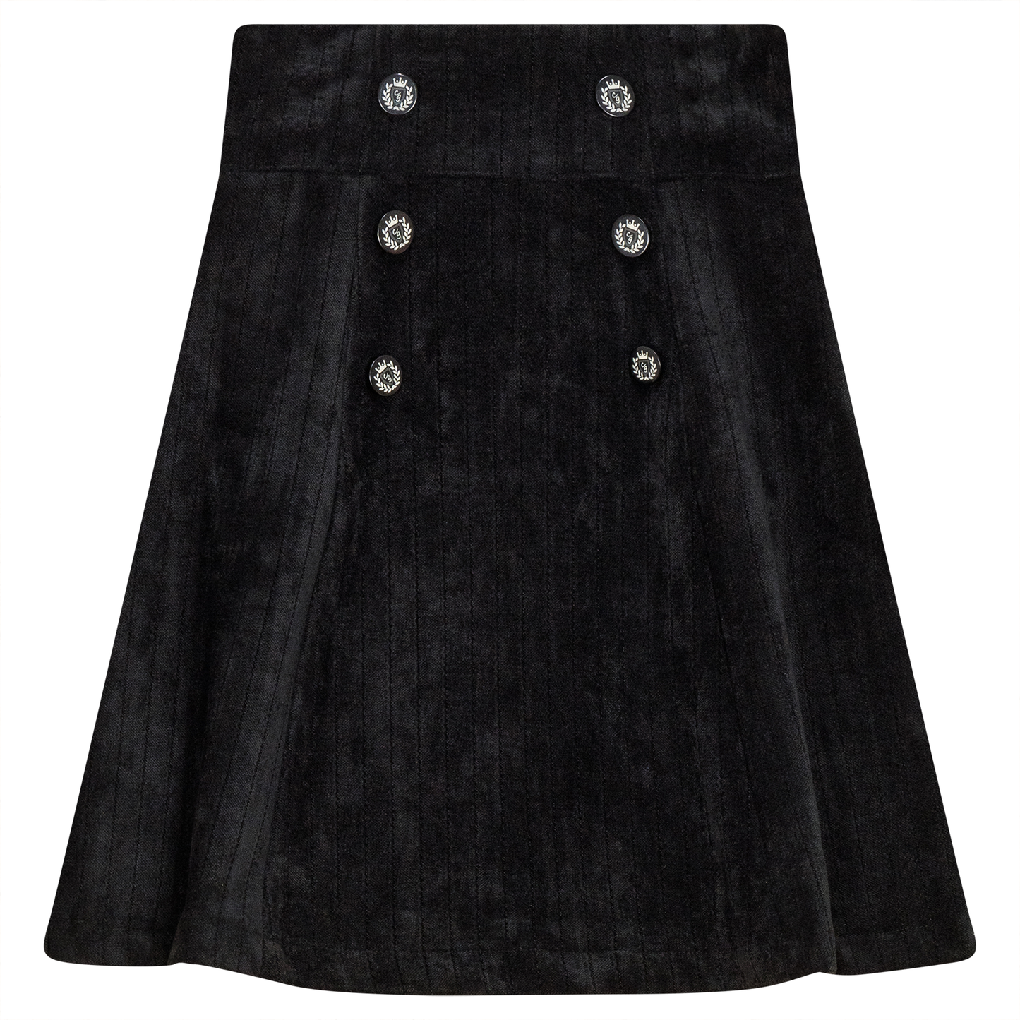Stripe Velour Skirt Black