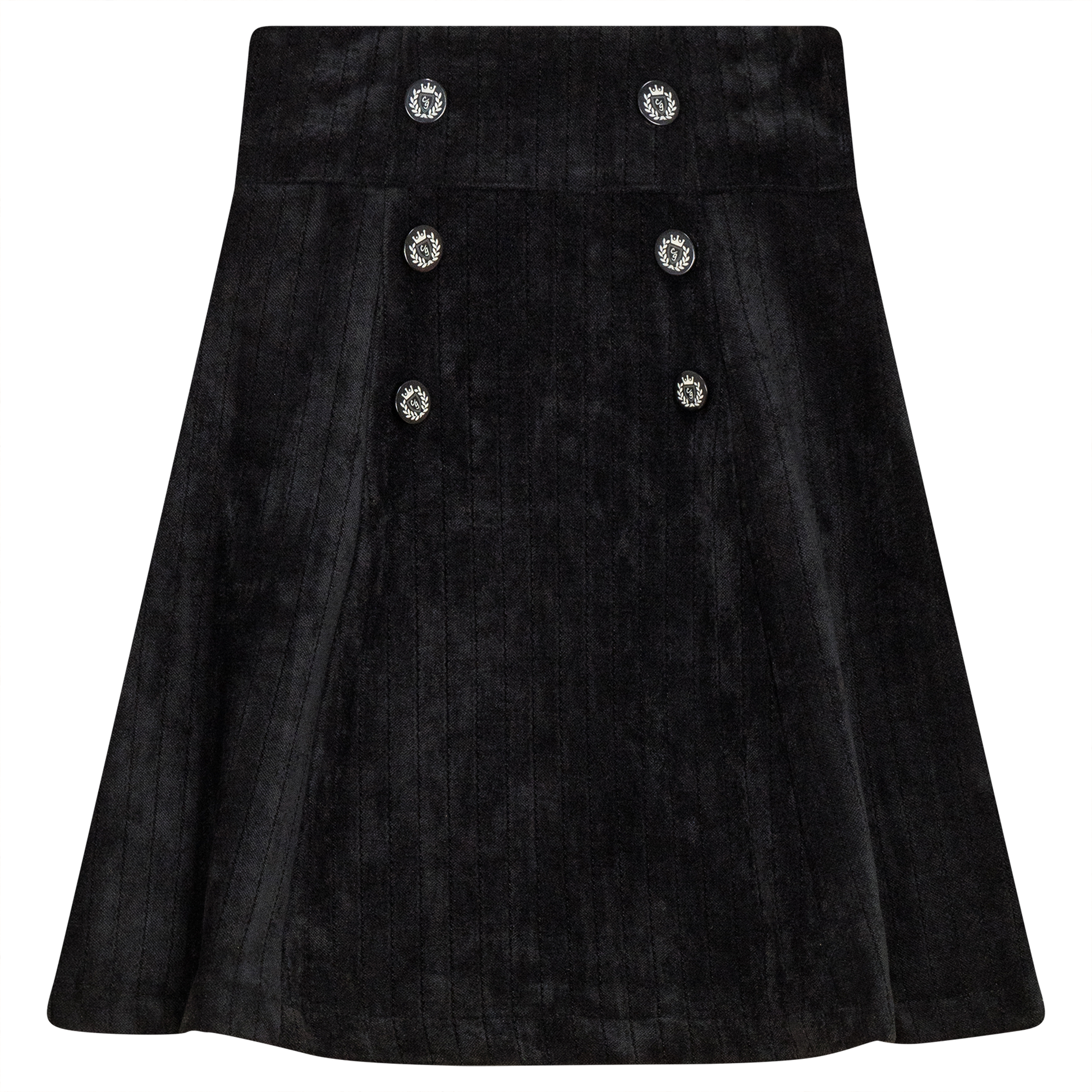 Stripe Velour Skirt Black