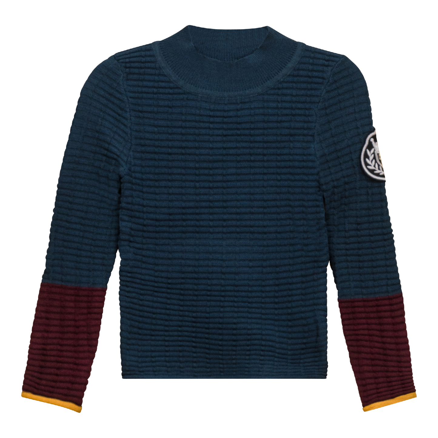 Mock Neck Ribbed Top Teal