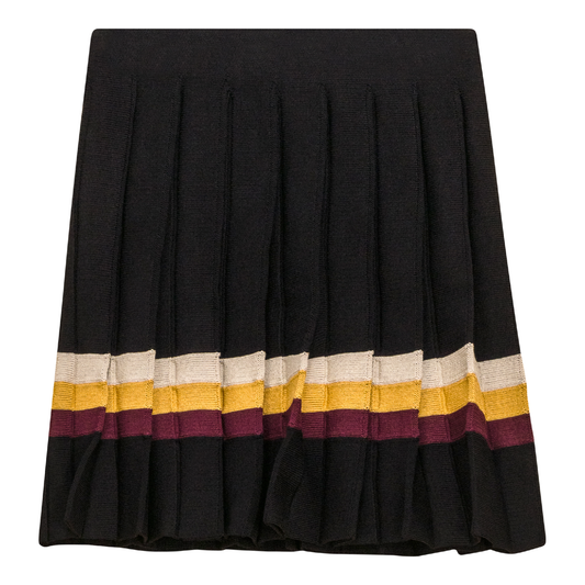 Pleated Knit Skirt Black