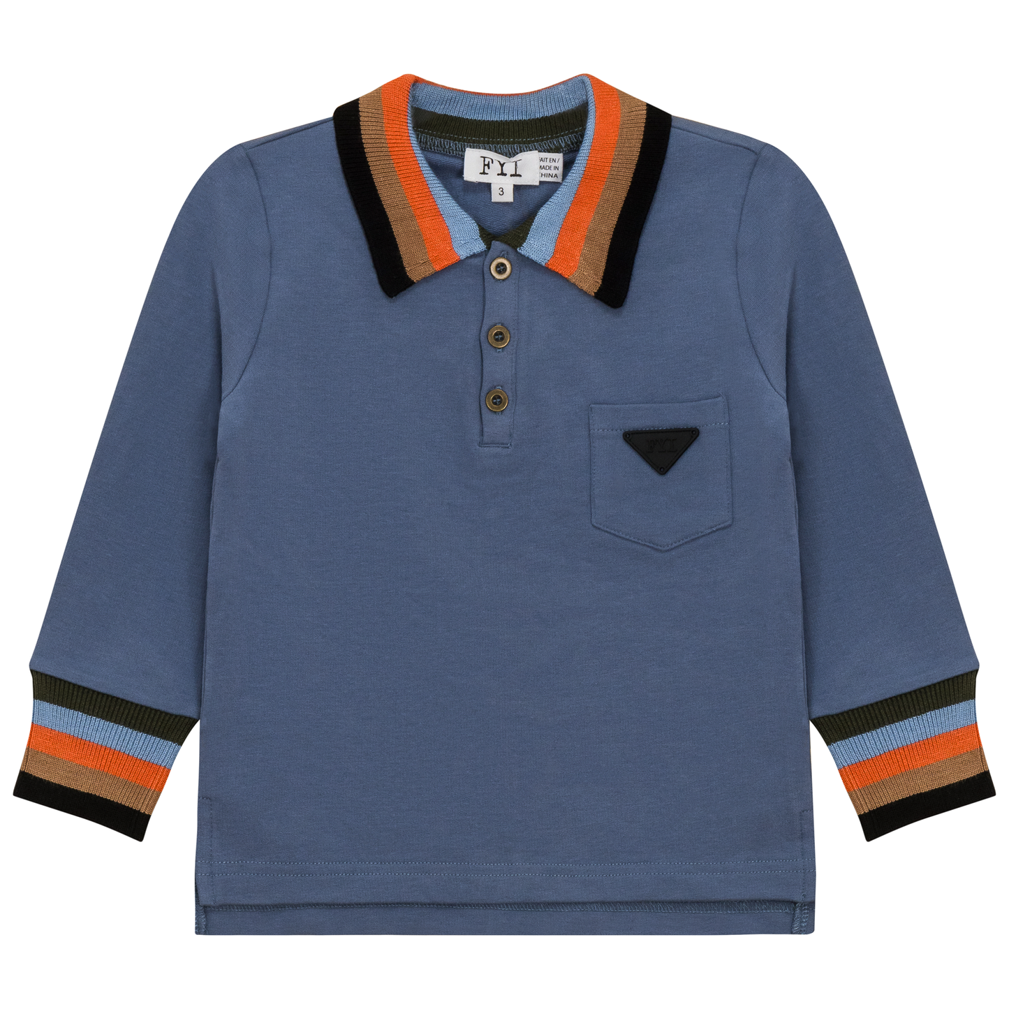 Striped Trim Polo True Blue