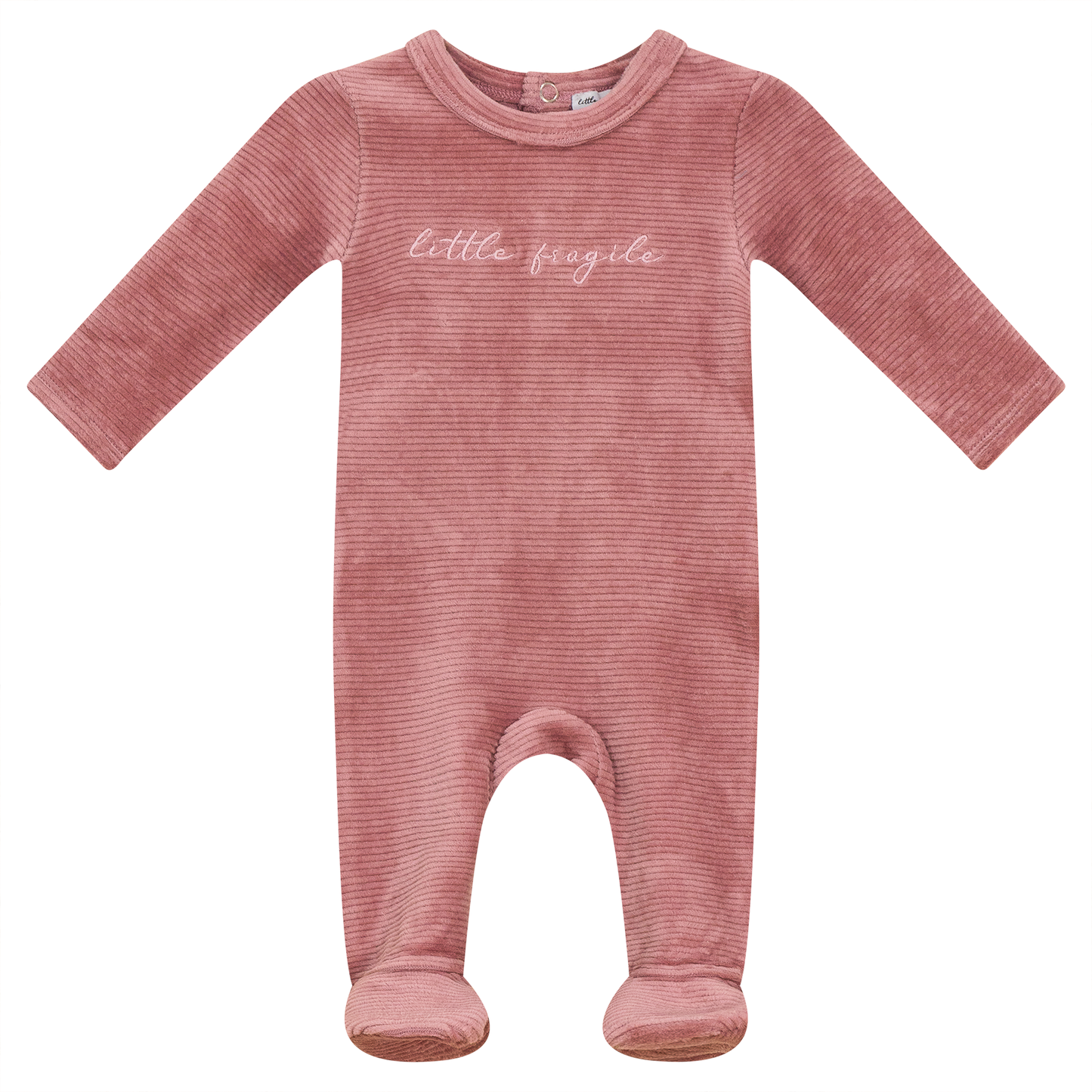 Velour Ribbed Onesie Pink