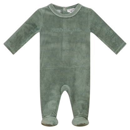 Velour Ribbed Onesie Sage