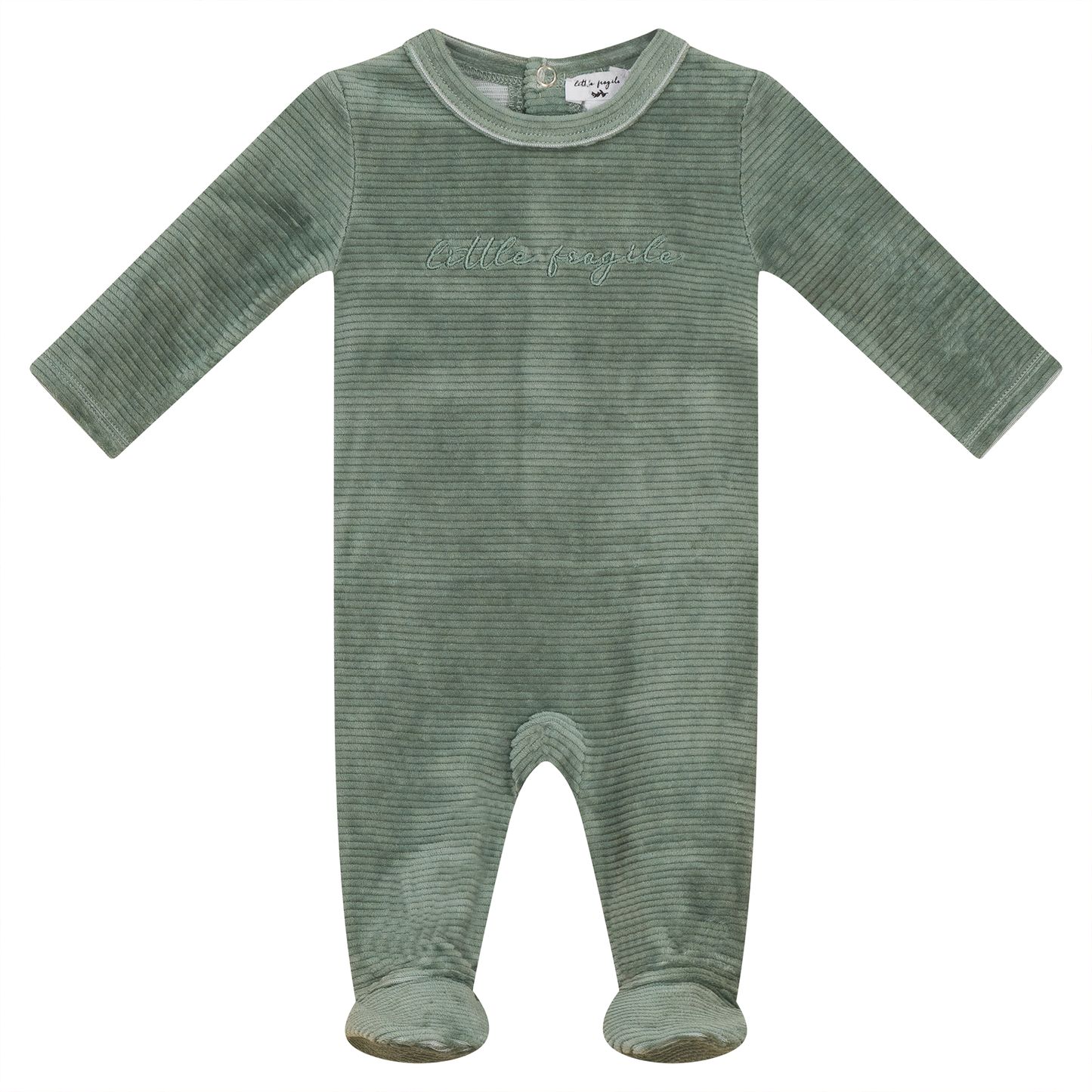 Velour Ribbed Onesie Sage