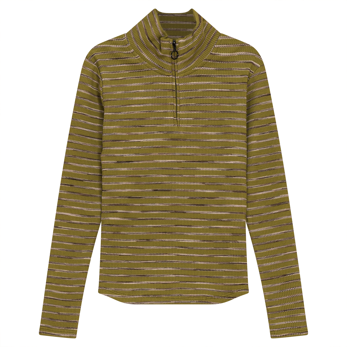 Stripe Waffle Knit Top Olive