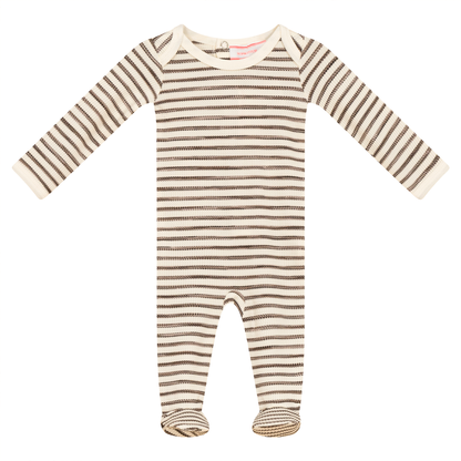 Stripe Waffle Knit Onesie Cocoa