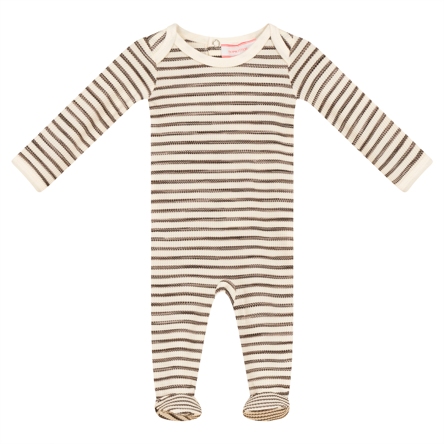 Stripe Waffle Knit Onesie Cocoa