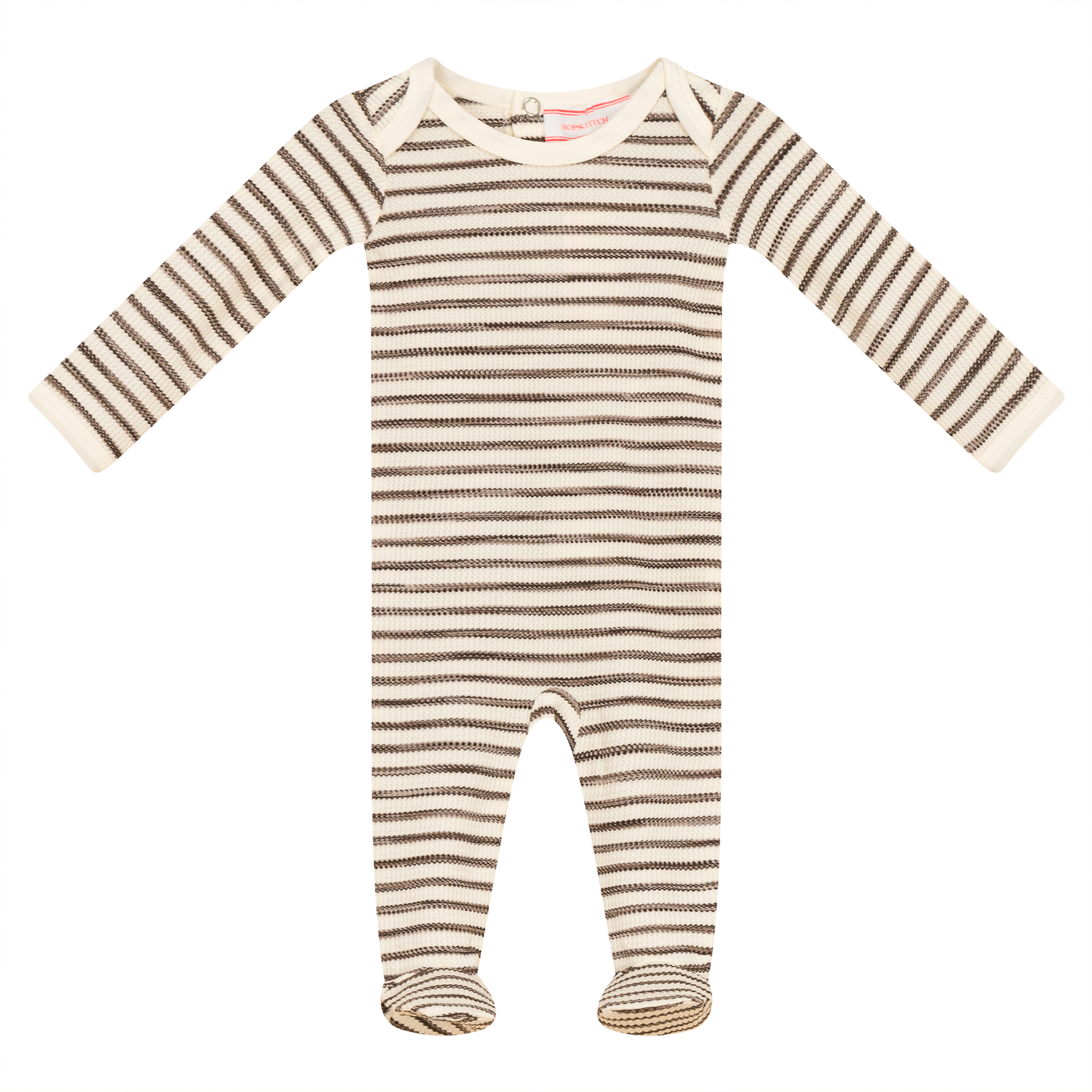 Stripe Waffle Knit Onesie Cocoa