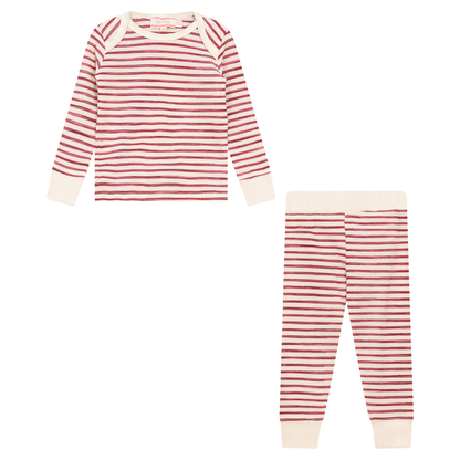 Stripe Waffle Knit 2Pc Set Mauve