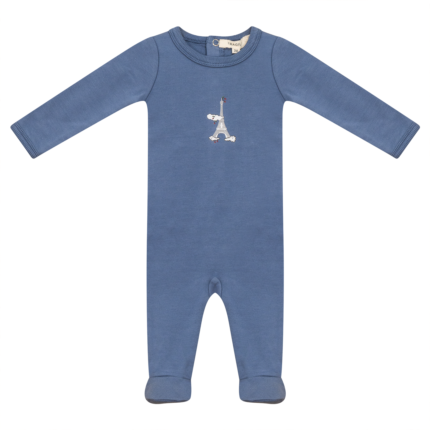 Eiffel Print Onesie True Blue