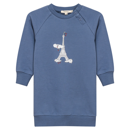 Eiffel Tower Print Bubble Dress True Blue