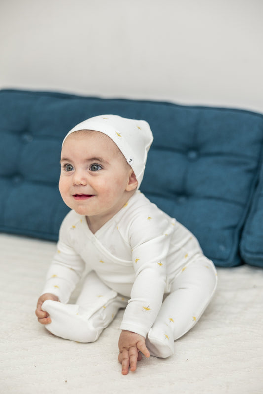 Umbrella Print Onesie with Hat