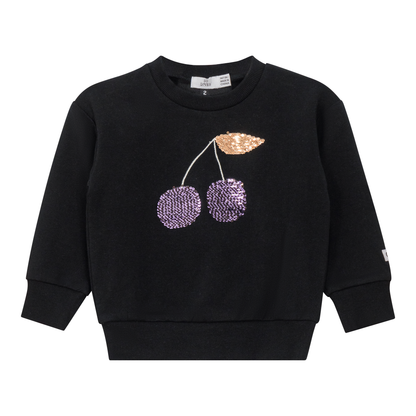 Cherry Print Sweatshirt Black