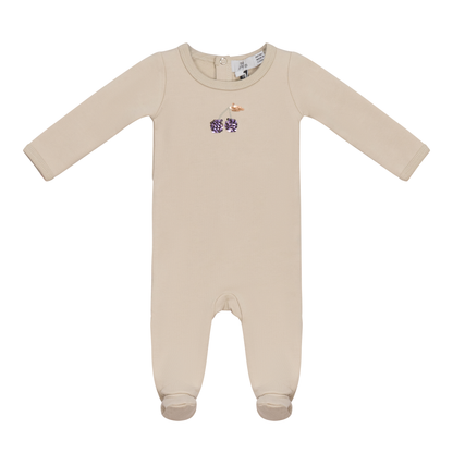 Bunny Print Onesie Dark Almond