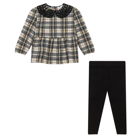 Plaid 2Pc Set Black