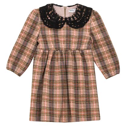 Stretch Plaid High Waist Dress Ash Rose