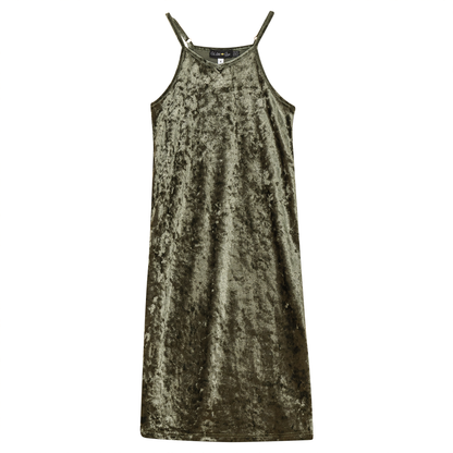 Crushed Velour Maxi Jumper Olive