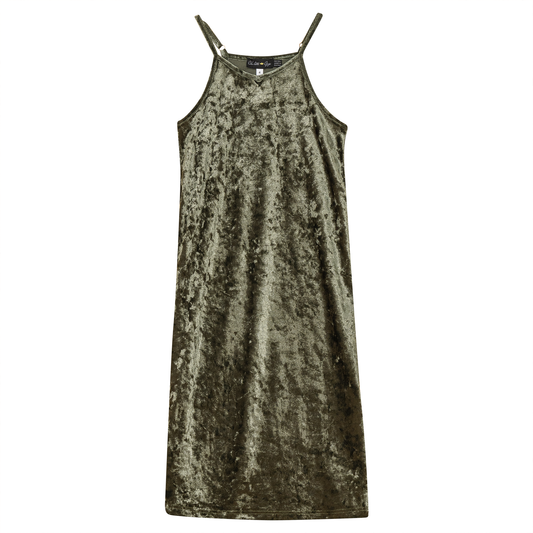 Crushed Velour Maxi Jumper Olive