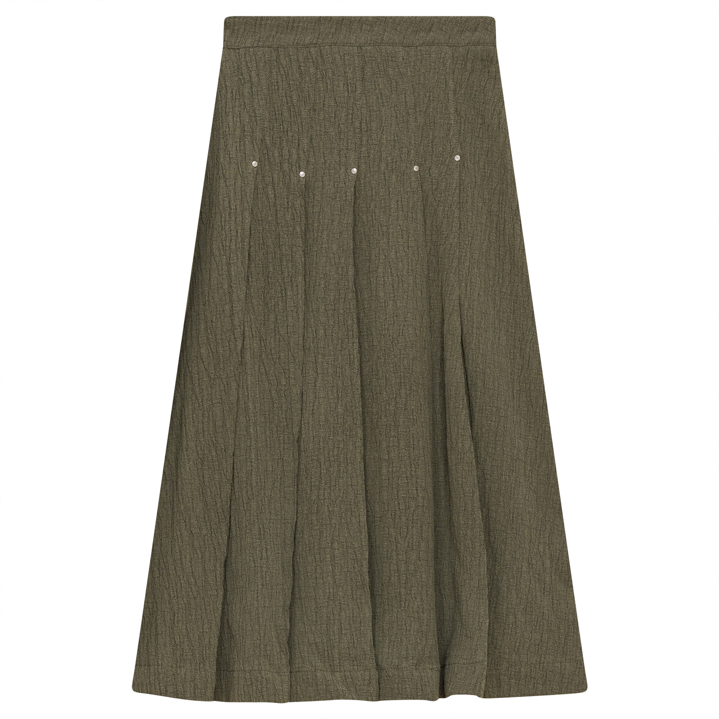 Woven Jacquard Pleated Skirt Olive