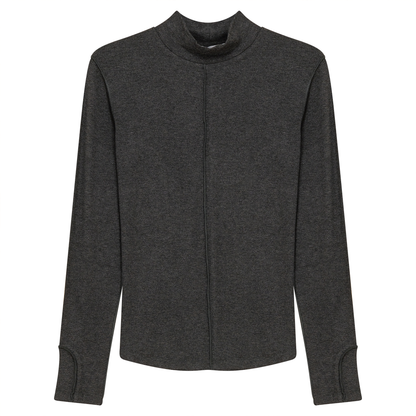 Stretch Knit Top Black Mix