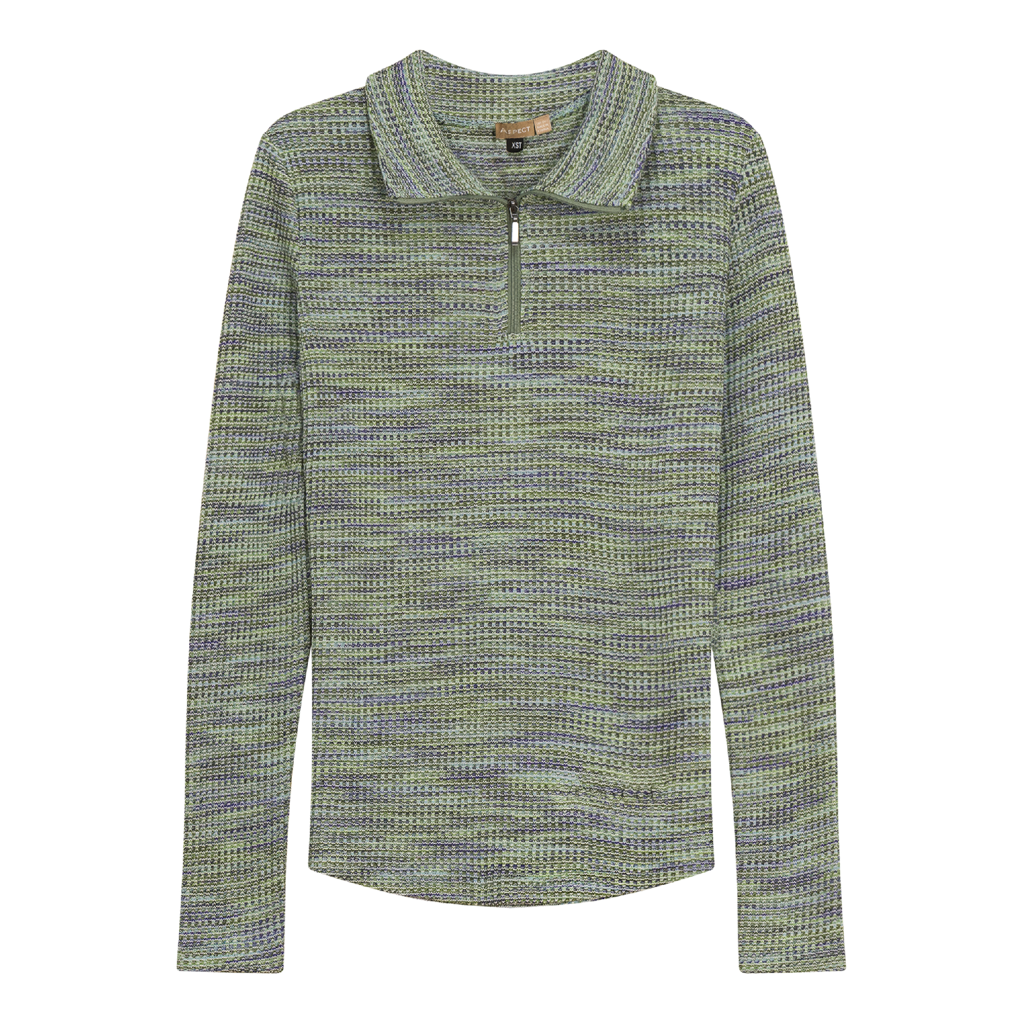 Waffle Stretch Top Multi Green