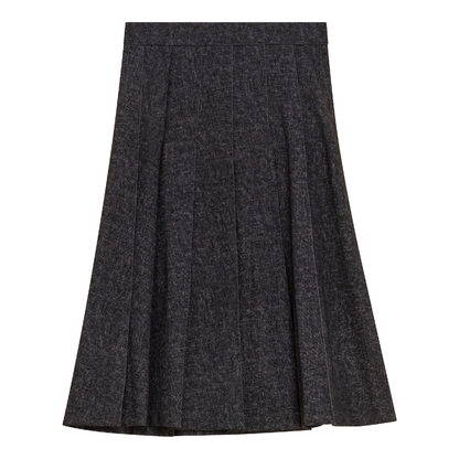 Mix Knit Knife Pleated Skirt Black