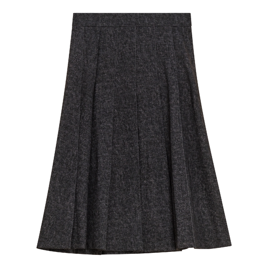 Mix Knit Knife Pleated Skirt