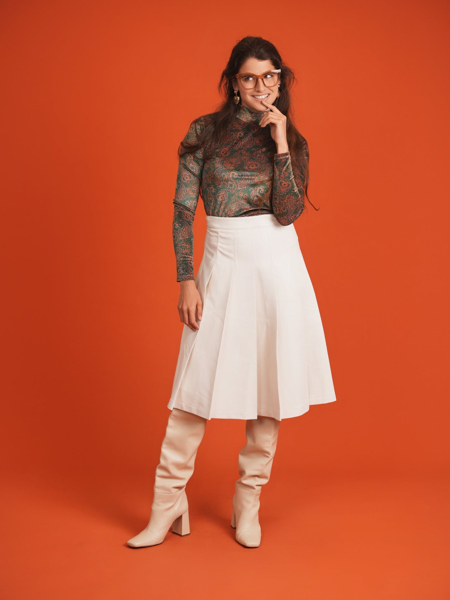 Leather Knife Pleats Skirt