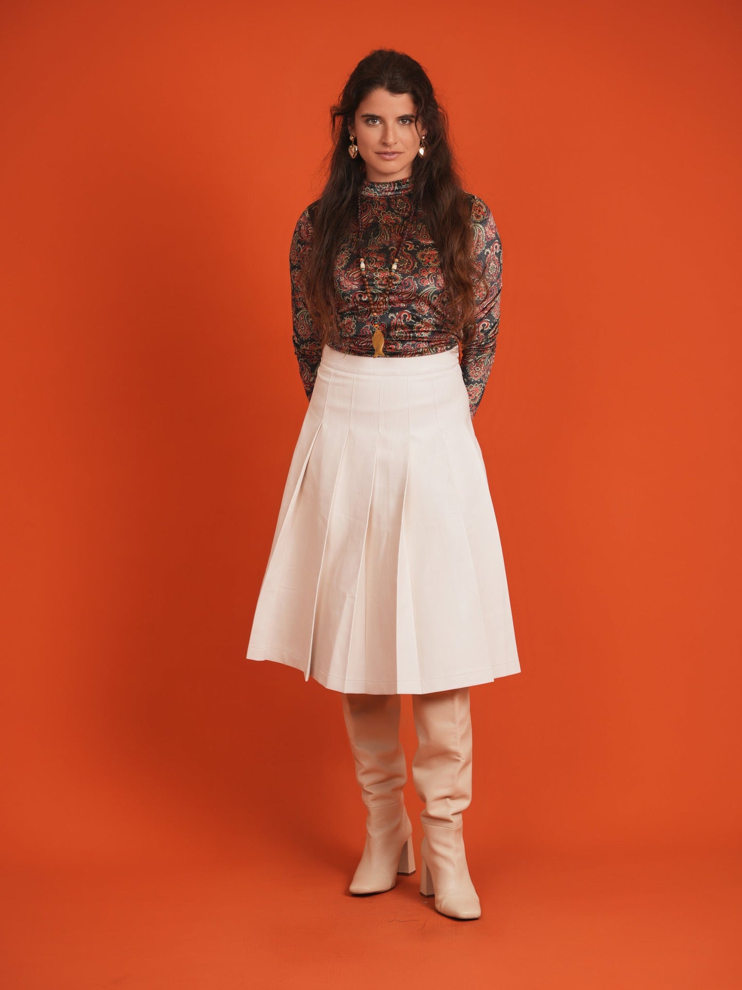 Leather Knife Pleats Skirt