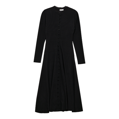 Midi Knit Dress Black